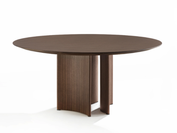 ALAN - Round table in canaletta walnut by Porada - view 2