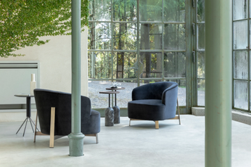 COPINE - Velvet armchair and bronzed brass base by Porada - view 3