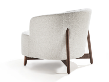 COPINE - Fabric armchair and canaletta walnut base by Porada - view 3