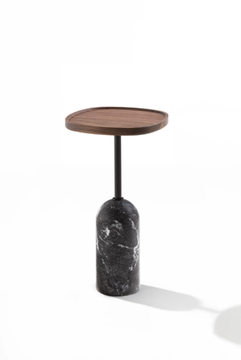EKERO - Oval marble coffee table and canaletta walnut top by Porada - view 3