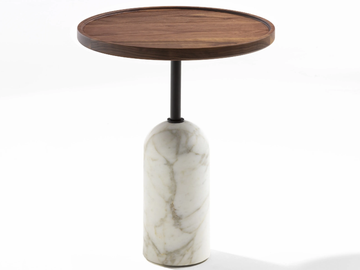 EKERO - Carrara marble coffee table and canaletta walnut top by Porada - view 2