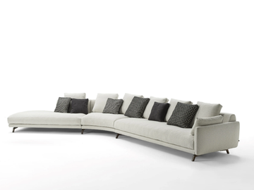 ÉTIENNE - Curved fabric sofa by Porada - view 2