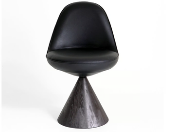 ROMBY - Swivel solid wood and leather chair by Porro - view 2