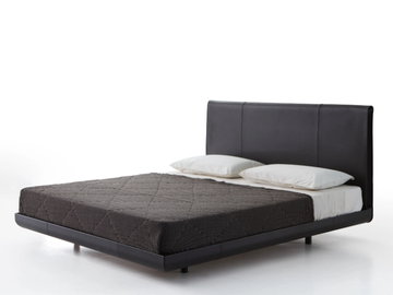 SADORU - Tanned leather double bed with high headboard by Porro - view 2