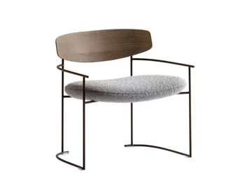 KEEL 922/L - Metal armchair with armrests and fabric seat by Potocco - view 2