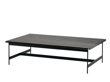 LITTLE T 878/TR - Rectangular low metal coffee table with marble top by Potocco - view 2