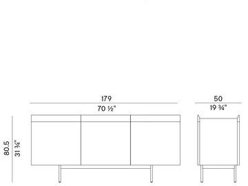 AVANT 884/MB1-180 - Ash sideboard with doors by Potocco - view 3