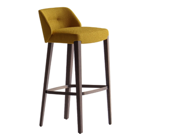 CONCHA 905/A - High fabric stool with back and footrest by Potocco - view 2