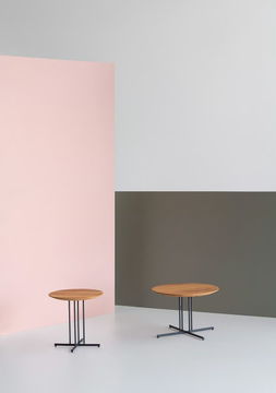 GRAPHIC 955/TBC-40-OUT / 60-OUT / 80-OUT - Round iroko and metal garden side table by Potocco - view 3