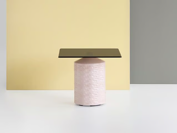 HISHI 871/TBQ-OUT / 871/THQ-OUT - Square ceramic garden side table with glass top by Potocco - view 3