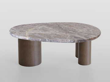 JADE 953/TBO - Fior di Pesco Carnico marble and ash coffee table by Potocco - view 3