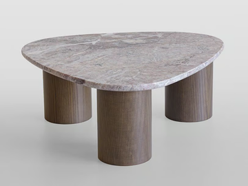 JADE 953/TBT - Fior di Pesco Carnico marble and ash coffee table by Potocco - view 3