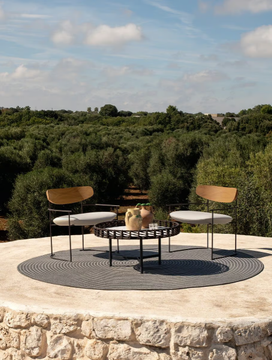 KEEL 922/L-OUT - Metal garden armchair with armrests and fabric seat by Potocco - view 3