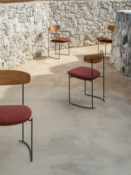 KEEL 922/P-OUT - Garden armchair with ash back and upholstered seat by Potocco - view 3