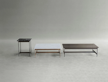 LITTLE T 878/TQ-50 - Square metal coffee table with marble top by Potocco - view 3