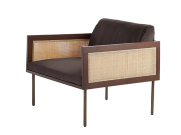 LOOM 880/PC - Mahogany and fabric armchair with armrests by Potocco - view 2