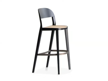 MINIMA 949/AC - High Vienna straw and ash stool with back by Potocco - view 2
