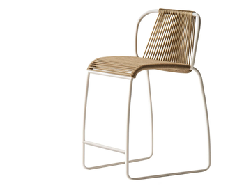 TIBES 945/S - Sled base nautical rope garden stool with back by Potocco - view 2