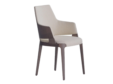 VELIS WOOD 942/PB7W - Upholstered fabric easy chair with armrests by Potocco - view 2