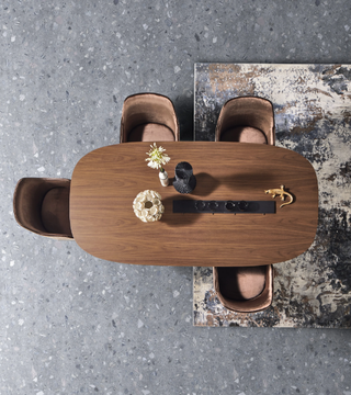 DIAMANTE - Oval wooden table by Prestige - view 3
