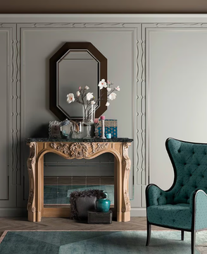 CAPRICCI - Wood and glass Fireplace Mantel by Prestige - view 3