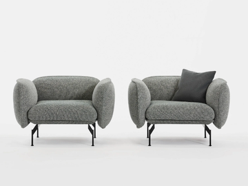 ECHO - Fabric armchair with removable cover with armrests by Prostoria - view 3