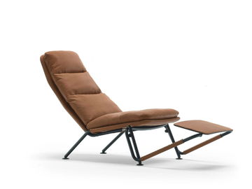 KONTRAPUNKT - Recliner leather armchair with footstool by Prostoria - view 3
