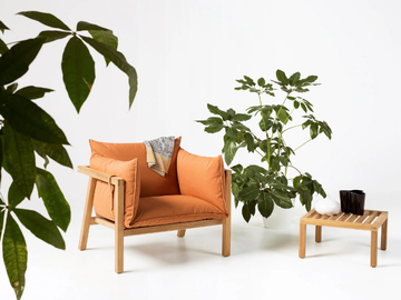 UMOMOKU - Upholstered fabric garden armchair with armrests by Prostoria - view 3