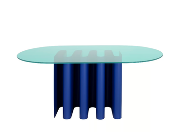 TAVOLO2 - Oval glass and aluminium dining table by Pulpo - view 2