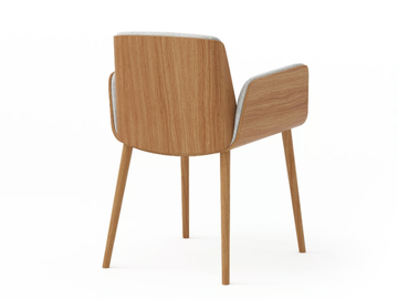HUG - Upholstered fabric chair with armrests by Punt - view 3