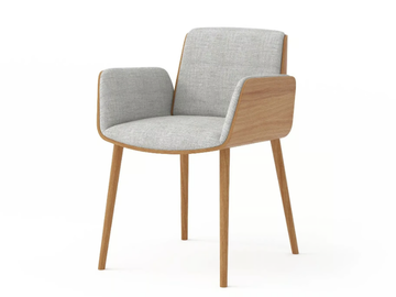 HUG - Upholstered fabric chair with armrests by Punt - view 2