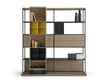 LITERATURA OPEN - Open wooden bookcase with casters by Punt - view 2