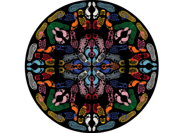 LET'S DANCE HUMAN TRACES - Patterned round rug by Qeeboo - view 2