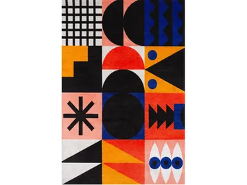 COMPOSITION 001 - Patterned rectangular rug by Qeeboo - view 2