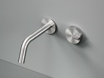 Q. 18 10 - Wall-mounted stainless steel washbasin mixer by Quadrodesign - view 3