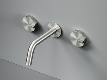 Q. 18 10V - Wall-mounted stainless steel washbasin tap by Quadrodesign - view 2