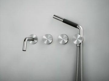 Q. 18 69 - Wall-mounted stainless steel bathtub tap by Quadrodesign - view 2