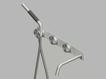 Q. 18 69 R - Wall-mounted stainless steel bathtub tap by Quadrodesign - view 2
