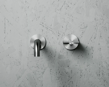 VALVOLA01 19 10 - Wall-mounted hydroprogressive stainless steel washbasin mixer by Quadrodesign - view 3