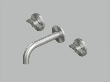 VALVOLA01 19 10V - Wall-mounted stainless steel washbasin mixer by Quadrodesign - view 2