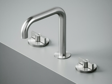 VALVOLA01 19 31V - 3 hole stainless steel washbasin tap with adjustable spout by Quadrodesign - view 2