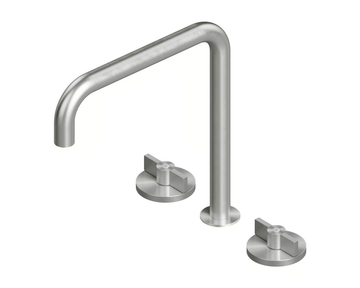 VALVOLA01 19 32V - 3 hole stainless steel washbasin tap with adjustable spout by Quadrodesign - view 3