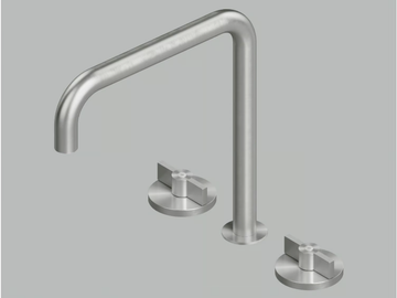 VALVOLA01 19 32V - 3 hole stainless steel washbasin tap with adjustable spout by Quadrodesign - view 2