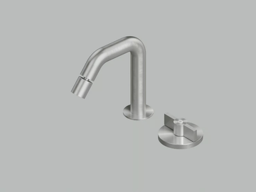 VALVOLA01 19 37 - 2 hole stainless steel bidet mixer with swivel spout by Quadrodesign - view 2