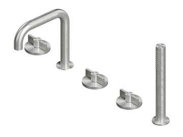 VALVOLA01 19 98 - Hydroprogressive stainless steel bathtub set with hand shower by Quadrodesign - view 3
