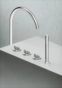 VALVOLA01 19 99 - Hydroprogressive stainless steel bathtub tap with hand shower by Quadrodesign - view 3