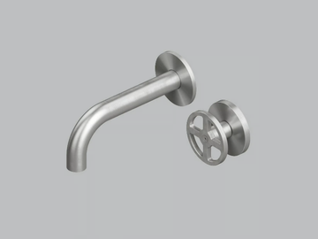 VALVOLA02 20 10 - Wall-mounted hydroprogressive stainless steel washbasin mixer by Quadrodesign - view 2