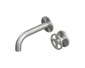 VALVOLA02 20 10 - Wall-mounted hydroprogressive stainless steel washbasin mixer by Quadrodesign - view 3