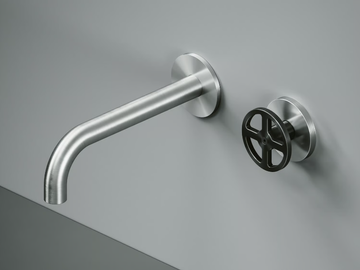 VALVOLA02 20 11 - Wall-mounted hydroprogressive stainless steel washbasin mixer by Quadrodesign - view 2