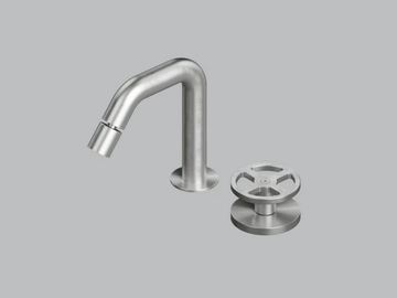 VALVOLA02 20 37 - Stainless steel bidet mixer with swivel spout by Quadrodesign - view 2